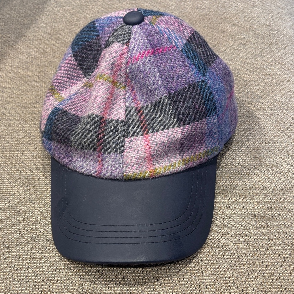 Harris tweed Heather Plaid 100% Wool baseball Cap Hebrides of Scotland